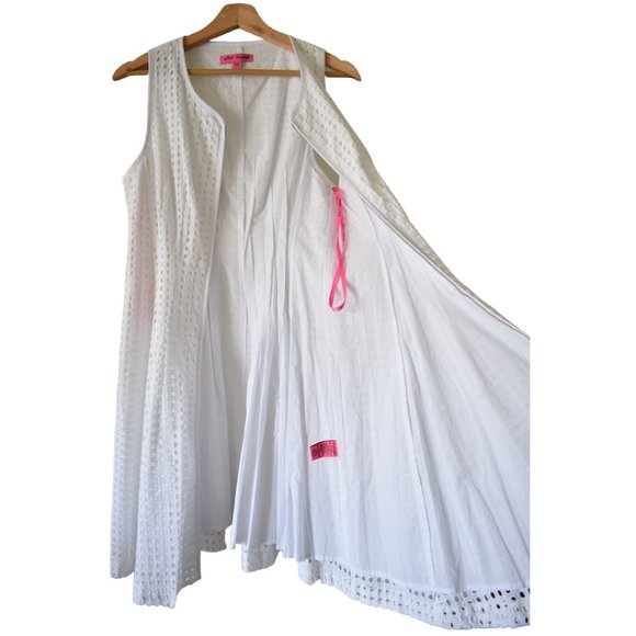 Betsey Johnson Sleeveless Front Zip Eyelet Mini Dress - Picture 8 of 15